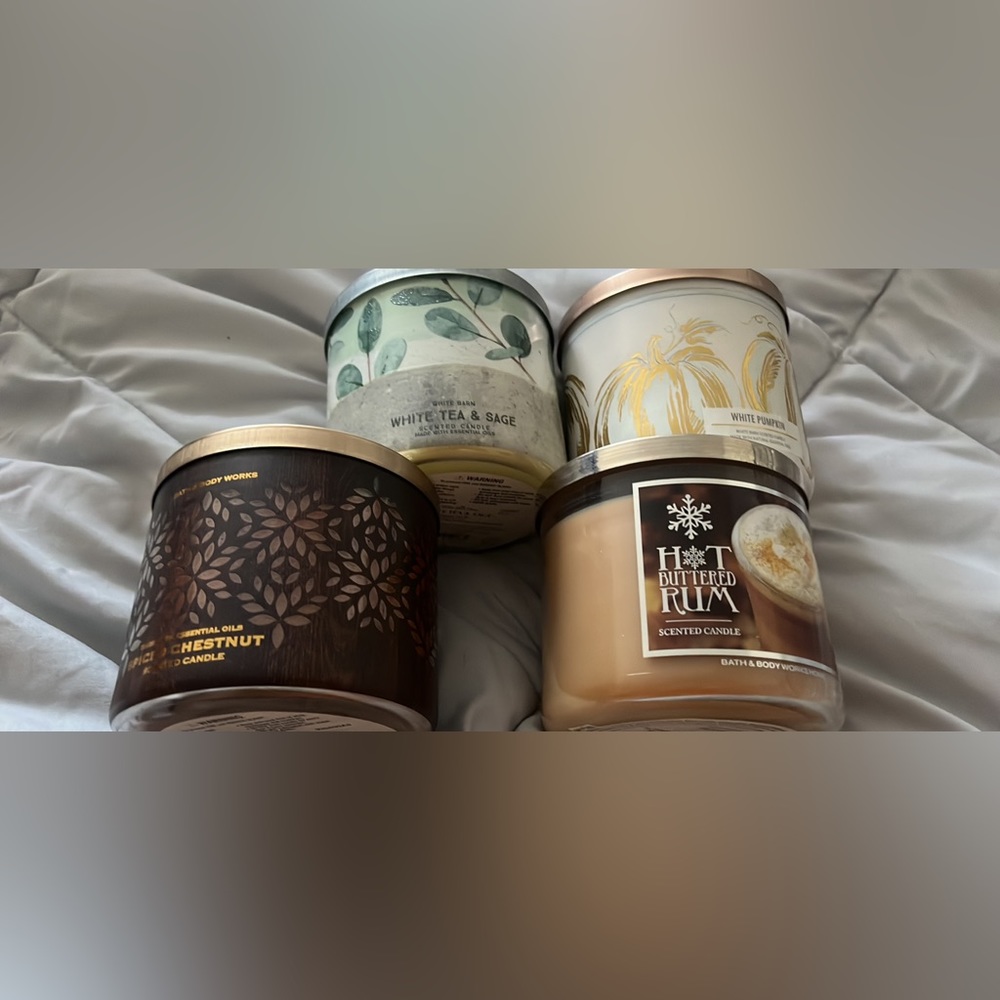 3 Wick BBW Candles listing for only Hot Buttered Rum